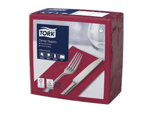 Tork 477570 Dinnerservet Advanced Bordeaux 39x39cm