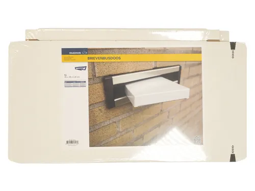 Brievenbusdoos Raadhuis A4+ 350x250x28mm wit 650grs duplex krimp a 5 s