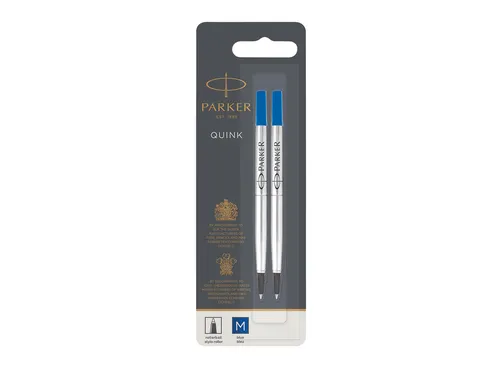 Rollerpenvulling Parker Quink medium blauw blister à 2 stuks