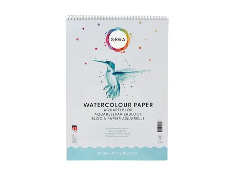 Aquarelblok Qrea A3 20 vel 200gr spiraal