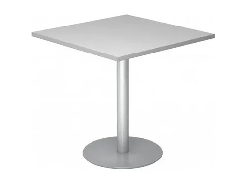 vergadertafel,HxBxD 745x800x800mm,vierkant,schotelvoet zilverkleurig