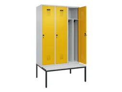 locker met bank,voor scheiding van kleding,HxBxD 2120x1200x815mm,3vak