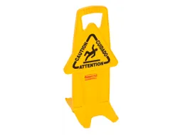 Waarschuwingsbord Meertalig Dubbelzijdig Geel 66cm Caution Wet Floor