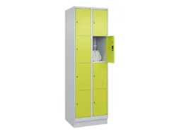 lockerkast,HxBxD 1950x600x500mm,2x4vakken,vak B 300mm,cil.-slot,sokkel