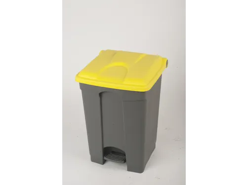 pedaalemmer,1x45l,HxBxD 600x398x410mm,romp PP grijs,deksel PP geel