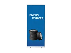 Roll-Banner 85x200 complete set met print "Pneus d'hiver"