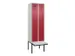 armoire vestiaire avec banc noir et blanc,HxlxP 2120x600x815mm