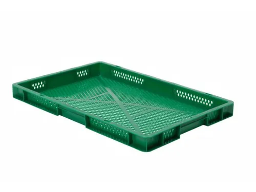 Euronorm-stapelbak 9.5l 50x600x400mm Wanden/bodem Opengewerkt Groen