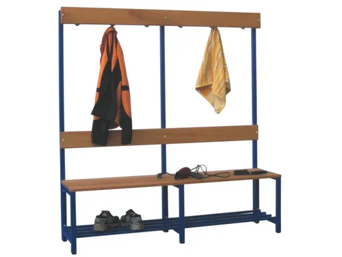 Omkleedbank LxB 1500x400mm Houten Latten Schoenenrek Haken Ral5010