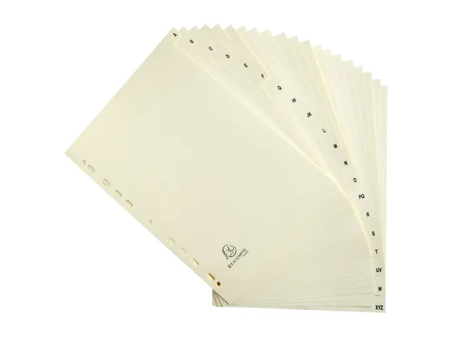 Tabbladen karton 155 g 20 tabs A-Z ivoor