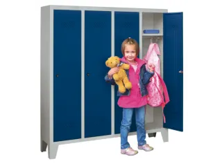 lockerkast v. kinderen,HxBxD 1300x1030x300mm,RAL7035,front RAL5010 - 2