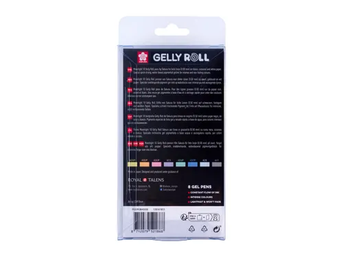 Gelschrijver Sakura Gelly Roll 1.0mm Moonlight 10 Pastel 8 stuks