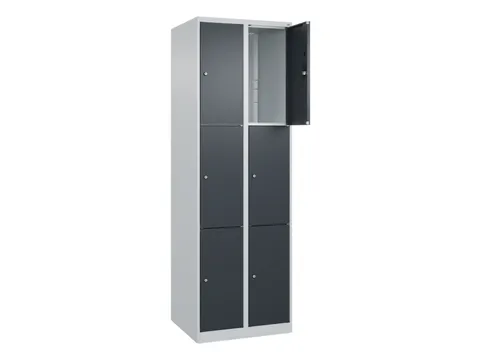 lockerkast,HxBxD 1850x600x500mm,2x3vakken,vak B 300mm,cil.-slot