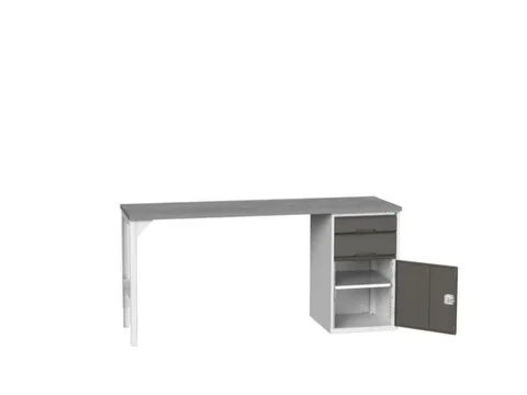 werkbank,HxBxD 930x2000x600mm,linoleumblad,2voeten/1container