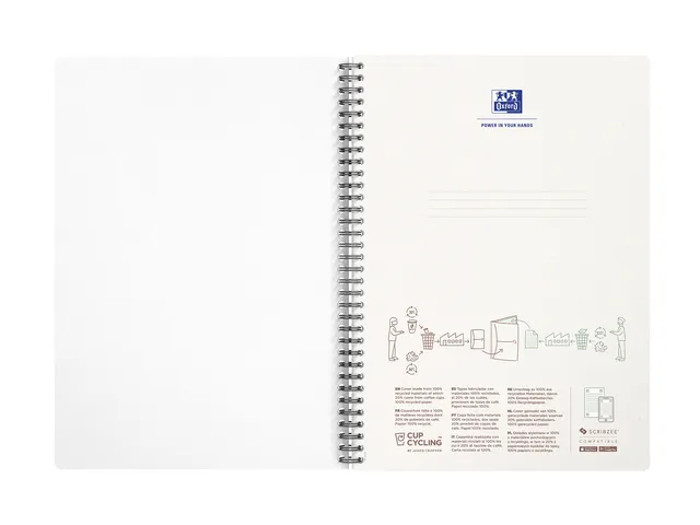 Spiraalblok Oxford My Rec'Up A4 ruit 5x5mm 90vel blauw