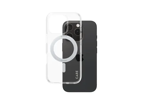 PanzerGlass CARE by Case Transparent w. Silver Kickstand & MagSa