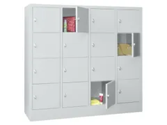 Vakkenkast HxBxD 1518x1630x500mm 16 Vakken 400mm Klinksluiting Ral7035