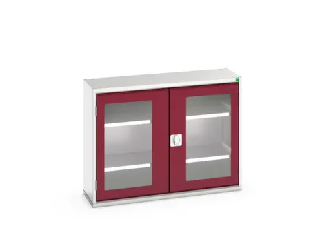 vitrinekast 800x1050x350mm 2xStalen bodem romp RAL7035 front RAL3004