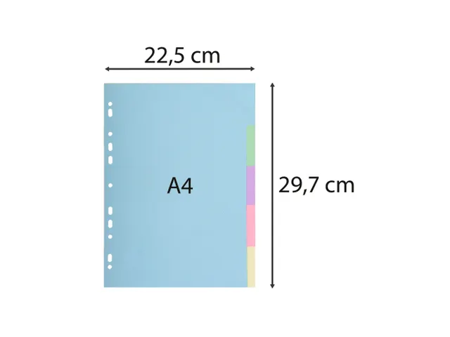 Tabblad recycled kar ton 170g A4 5 tabs