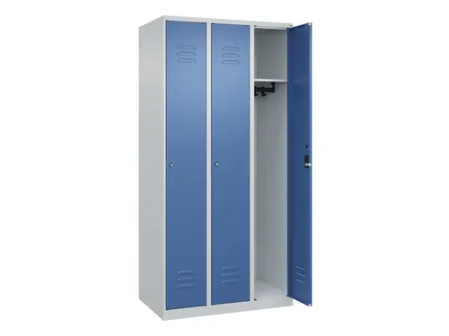 locker,HxBxD 1850x900x500mm,3vak,vak B 300mm,cil.-slot,staand op vloer