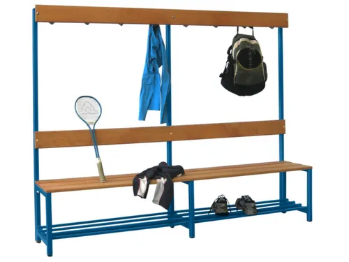 omkleedbank,LxD 2000x400mm,houten lijst beuken,onderstel RAL5010