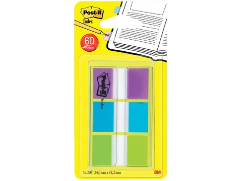 Indextabs Post-it 680 24mmx43.2mm helder assorti 60 tabs