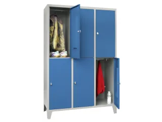 lockerkast,HxBxD 1850x1200x500mm,3x2vakken,RAL7035,front RAL5012 - 2