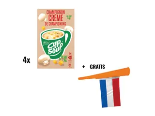 Actie Wk 2026 Nl 4X Cup-A-Soup champignon 21 st + gratis oranje toeter - 2