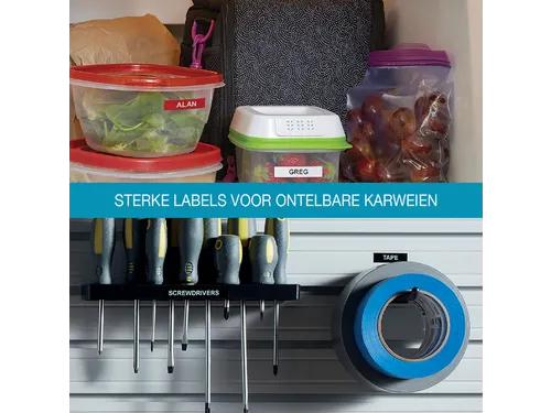 Labeltape Dymo D1 1978366 12mmx3m wit op rood