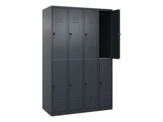 dubbeldekse locker,HxBxD 1850x1200x500mm,4x2vak.,vak B 300mm - 2