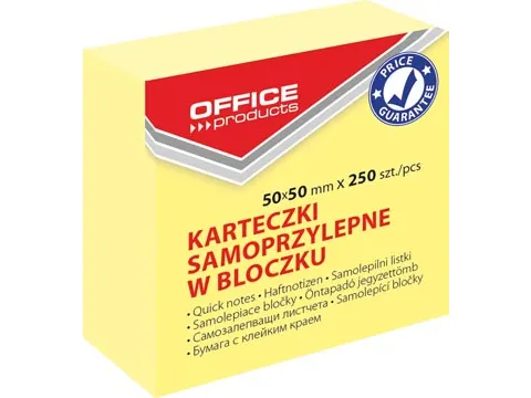 Memoblok 50x50mm 250 Vel Geel