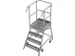 escalier mobile,roulant,estrade H 1m,4marches a. revêtement R13,alu