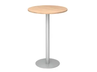 statafel,HxØ 1116x800mm,rond,schotelvoet zilverkleurig,ronde buis - 1