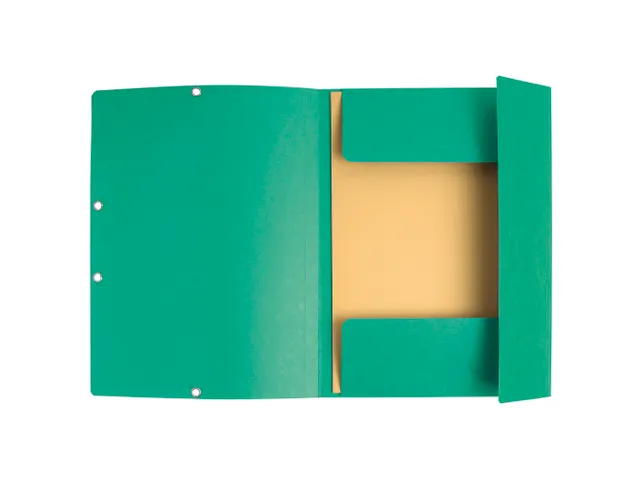 Elastomap 3 kleppen glanskarton 355gm² A4 Groen