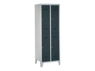 dubbeldekse locker,HxBxD 1850x600x500mm,2x2vak.,RAL7035,front RAL7016 - 2