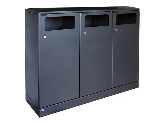 Bica 713 Buitenafvalbak 3x100 Liter Antraciet