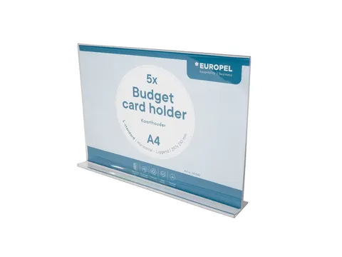 Kaarthouder Europel Budget A4 T-stand liggend 5st