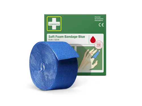Bandage Cederroth Soft Foam blauw 6cmx4.5m