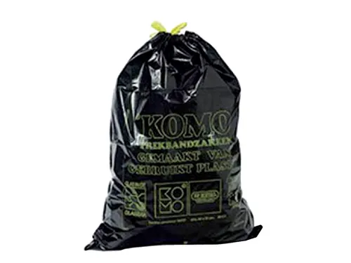 Vuilniszak Komo 60 Liter Met Trekband 15 Per Rol Grijs