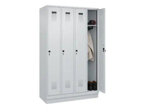 locker,HxBxD 1950x1200x500mm,4vak,vak B 300mm,draaigrendel,sokkel