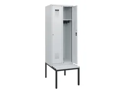locker met bank,HxBxD 1950x600x815mm,2vak,vak B 300mm,cilinderslot
