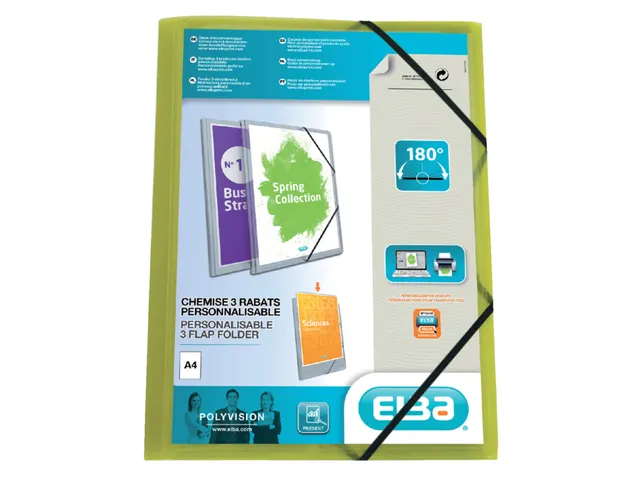 Elastomap Oxford A4 Polyvision Incl Insteektas Groen Polypropyleen