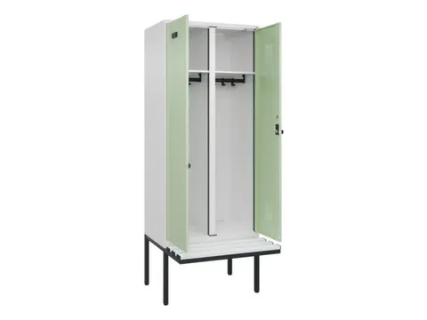 locker met bank,voor scheiding van kleding,HxBxD 2120x800x815mm,2vak