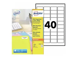 laseretiket Avery 45,7x25,4mm wit 100 vel 40 etiketten per vel