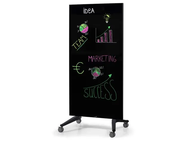 Mobiel Glasbord Zwart Magnetisch 90x175Cm