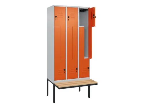 Z-garderobekast,HxBxD 2120x900x815mm,6vak,vak B 300mm,draaigrendel