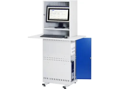 Computerkast 1650x975x610mm Werkblad Monitorvak Ral7035/ral5010