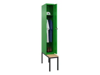 locker met bank,HxBxD 2120x300x815mm,1vak,vak B 300mm,draaigrendel - 1