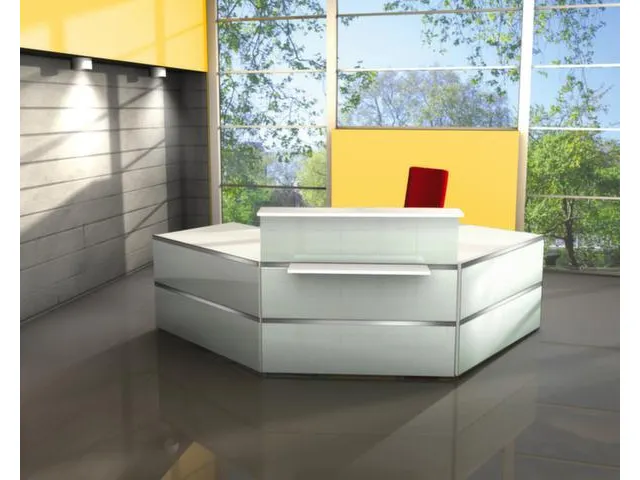 Balie Compleet 2500x2500mm Met 2 Hoeken Tassenplank Glazen Front Wit