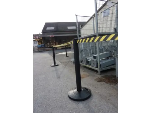 Afzetsysteem Paal Pvc HxØ 970x90mm Band Geel/Zwart Paal Zwart